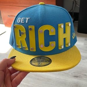 59 Fifty yellow blue SnapBack hat get rich 7 3/8 men